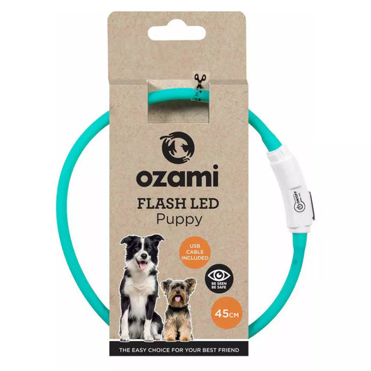 Ozami Flash Led Puppy valopanta koiranpennulle, turkoosi