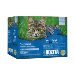 Bozita Feline Sterilised kissan märkäruoka monipakkaus 12 x 85 g