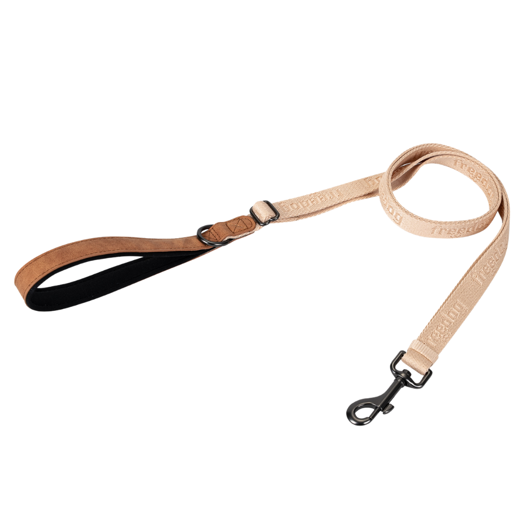 Freedog Linum Leash säädettävä koiran talutushihna, beige