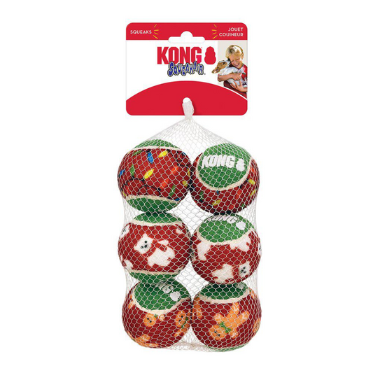 Kong Holiday Squeakair Ball 6-pack