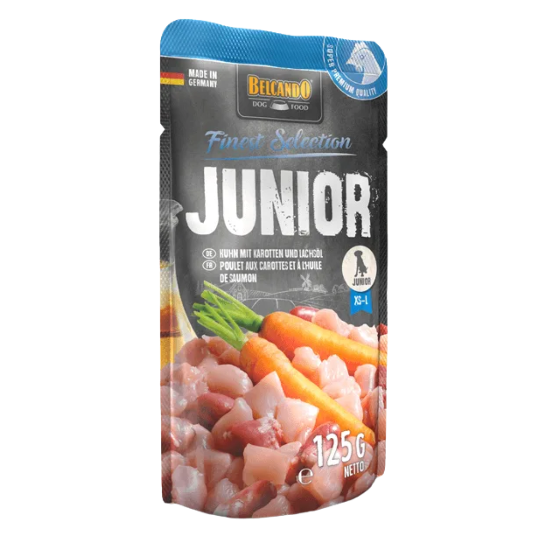 Belcando Finest Selection Junior kana-porkkana 125 g märkäruoka koiranpennulle