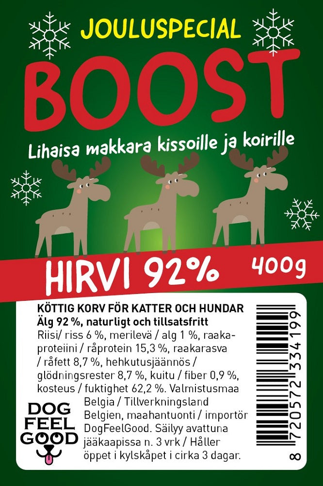 Boost Lihaisa hirvimakkara 400 g