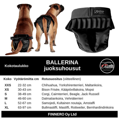 FinNero Ballerina juoksuhousut musta