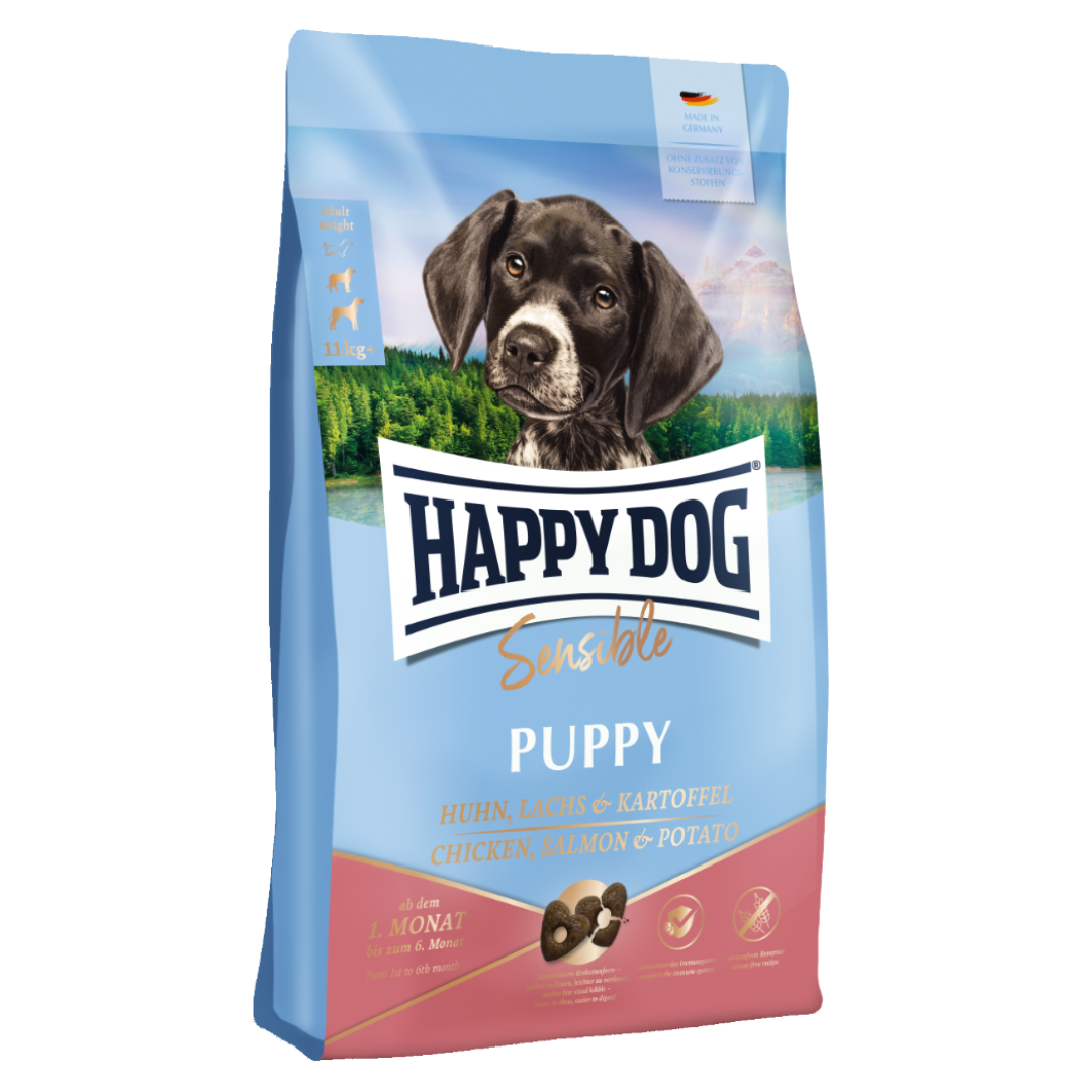 Happy Dog Sensible Puppy Huhn, Lachs & Kartoffel koiran kuivaruoka