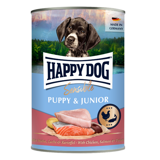 Happy Dog Sensible Puppy Kana-lohi koiranpennun märkäruoka 400 g