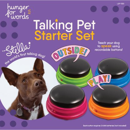 Hunger For Words Talking pet Starter Set Aloituspakkaus painonapit 4 kpl