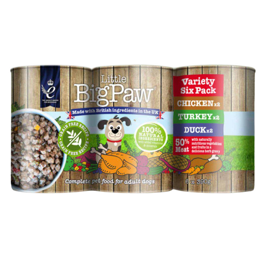 Little BigPaw Poultry Mix 6 x 390 g Koiran märkäruokapakkaus