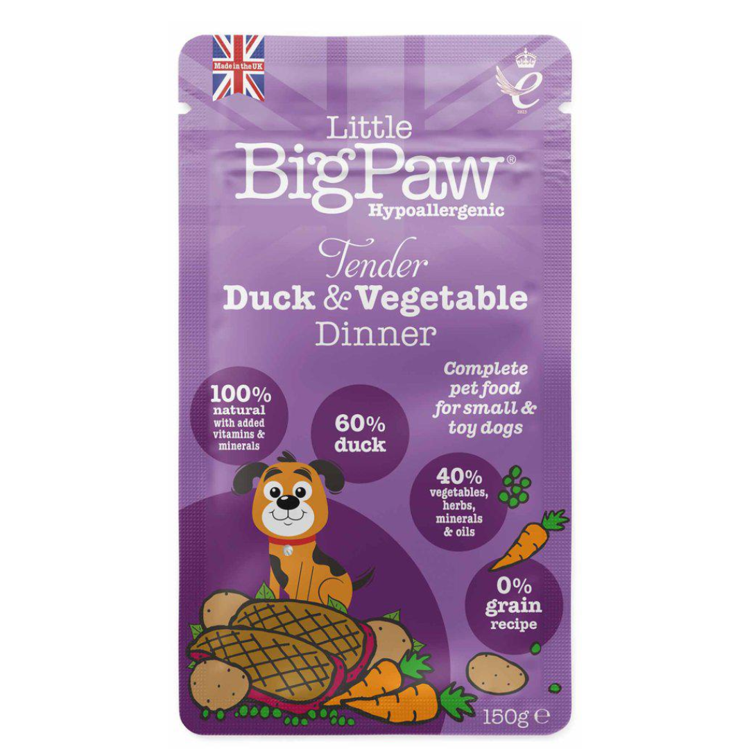 Little BigPaw Tender Duck & Vegetable Dinner 150 g koiran märkäruoka