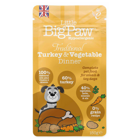 Little BigPaw Traditional Turkey & Vegetable Dinner 150 g koiran märkäruoka