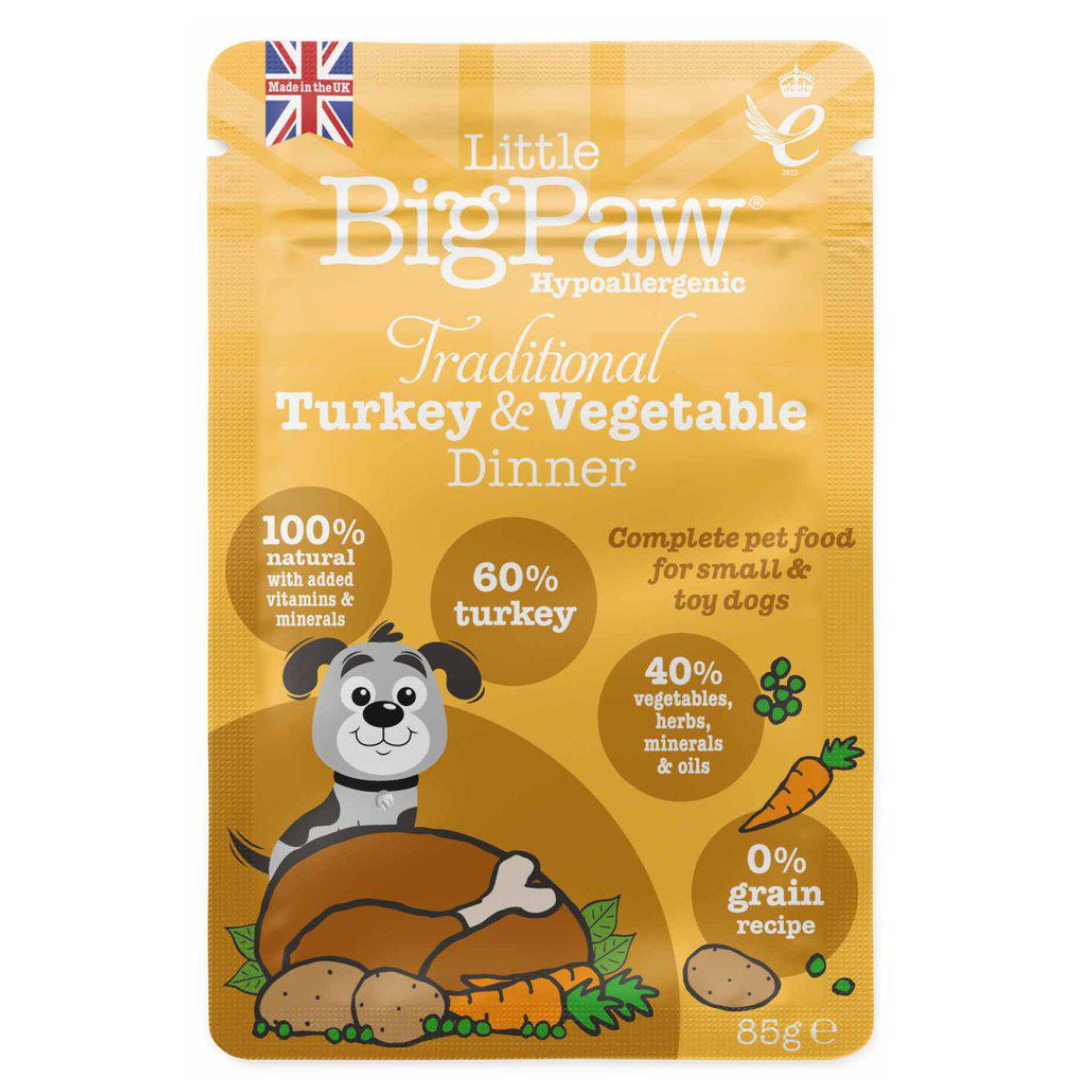 Little BigPaw Traditional Turkey & Vegetable Dinner 85 g koiran märkäruoka