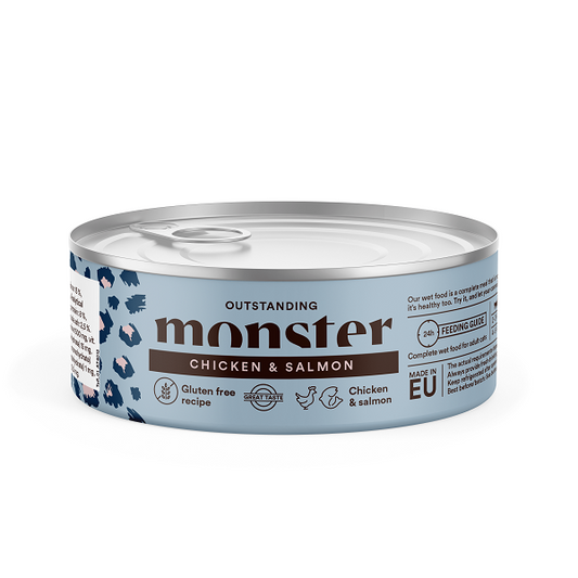 Monster Cat kana ja lohi kissan märkäruoka 100 g