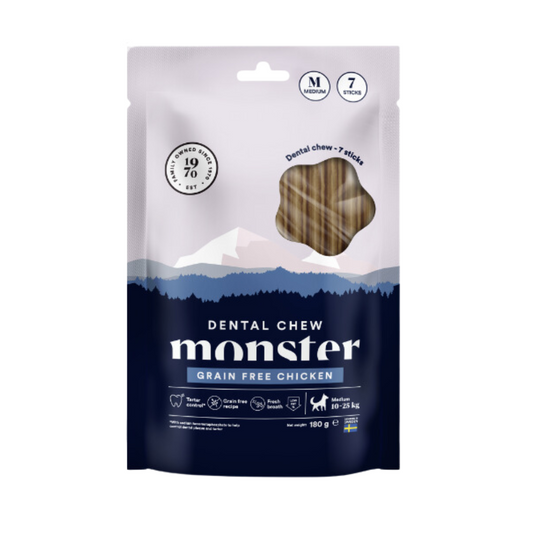 Monster Dog Dental Chew Grain Free Chicken koiran hampaidenhoitoherkku 7 kpl