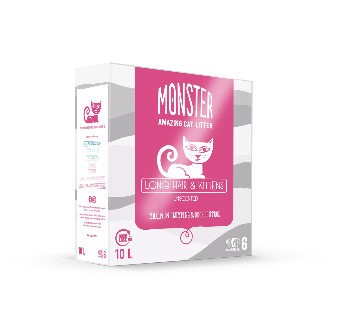 Monster Long Hair & Kittens Unscented 10 L kissanhiekka