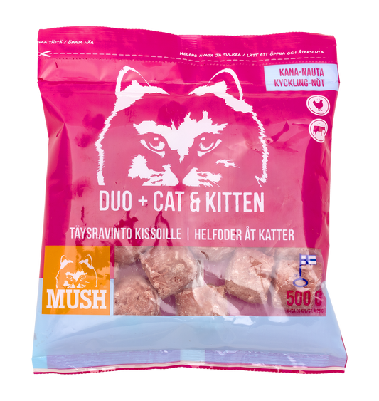 MUSH DUO+ CAT&KITTEN Nauta-kana 500 g