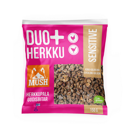 MUSH Duo+ Sensitive Herkku 150 g koiran makupalat