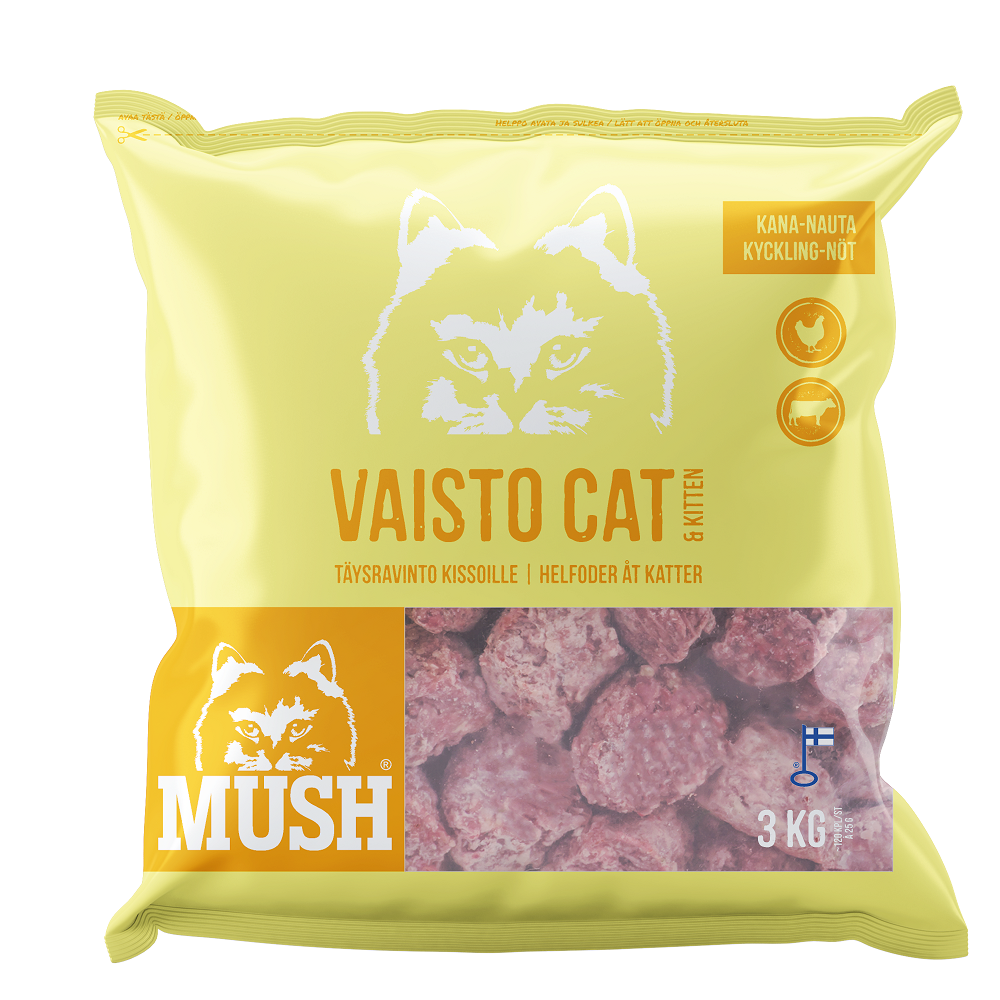 MUSH Vaisto Cat keltainen Kana-nauta 3 kg