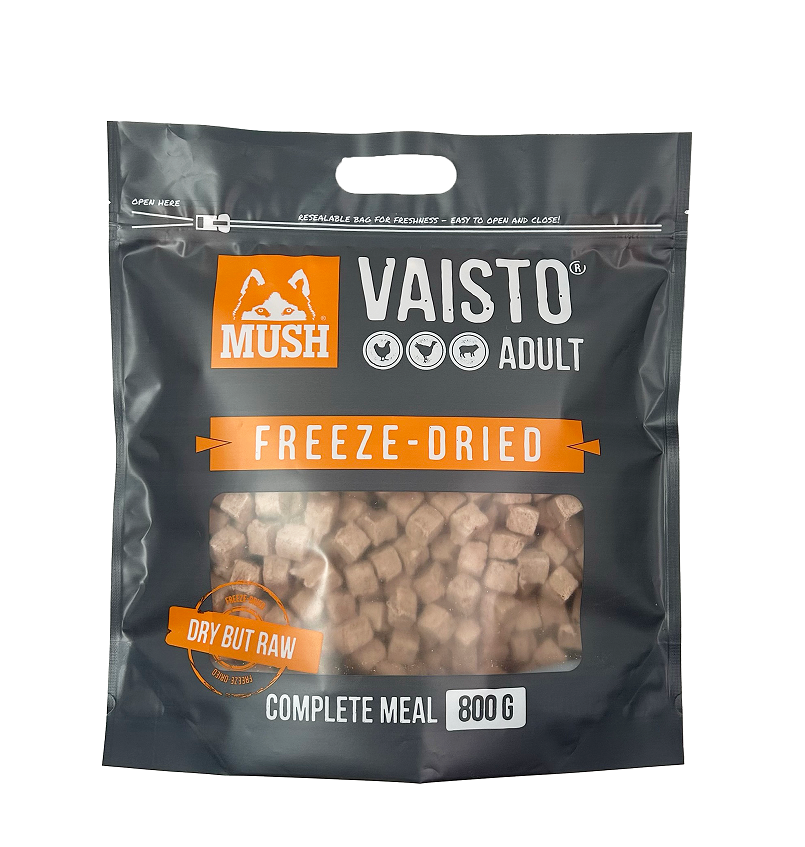 MUSH Vaisto Harmaa Freeze-Dried pakastekuivattu koiranruoka