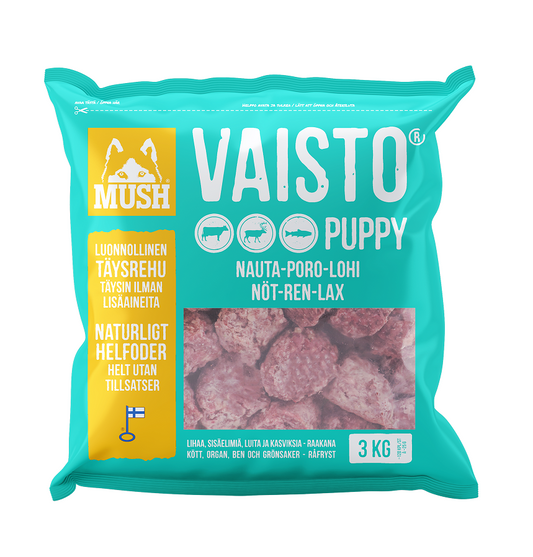 MUSH Vaisto Puppy Jäänsininen Nauta-poro-lohi 3 kg