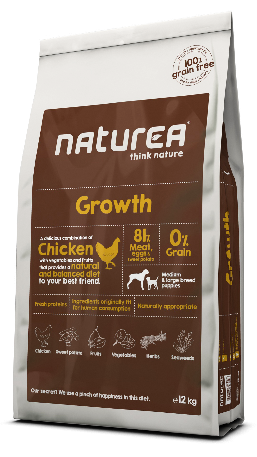 Naturea Growth 12 kg viljaton koiran kuivaruoka