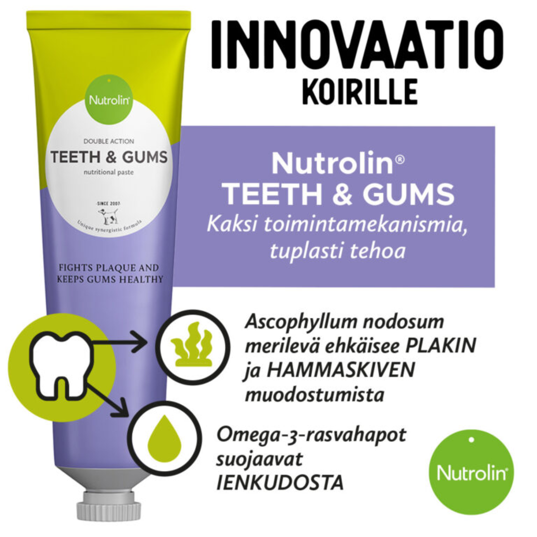 Nutrolin Teeth & gums tahna 200 g koiran suun hyvinvointiin