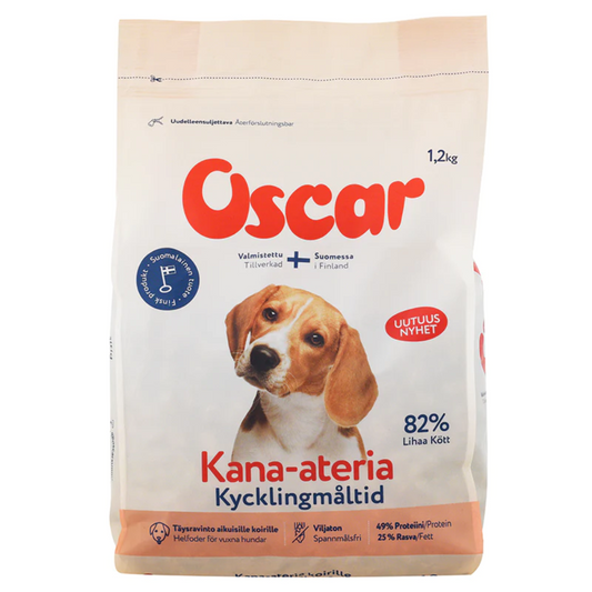 Oscar Kana-ateria koirille 1,2 kg kotimainen kuivaruoka