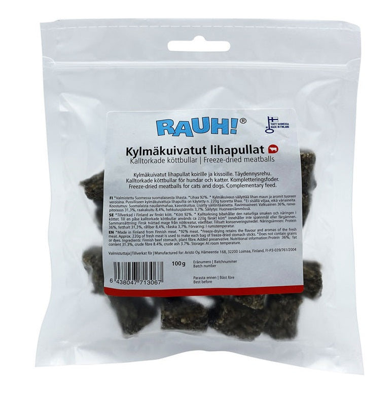 RAUH! Cold-dried Meatballs 100 g (Kylmäkuivatut lihapullat)