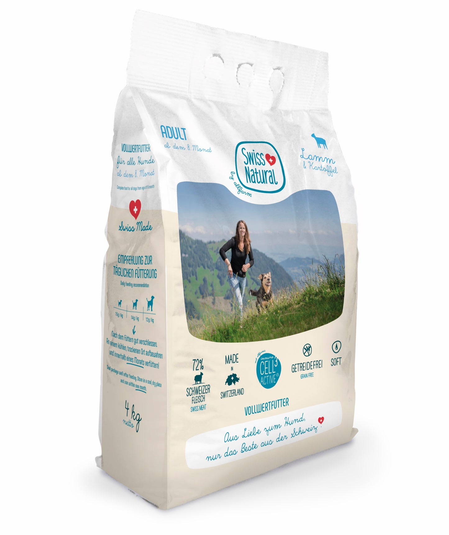 Swiss Natural Soft Adult lammas 4 kg koiran puolikostea täysravinto