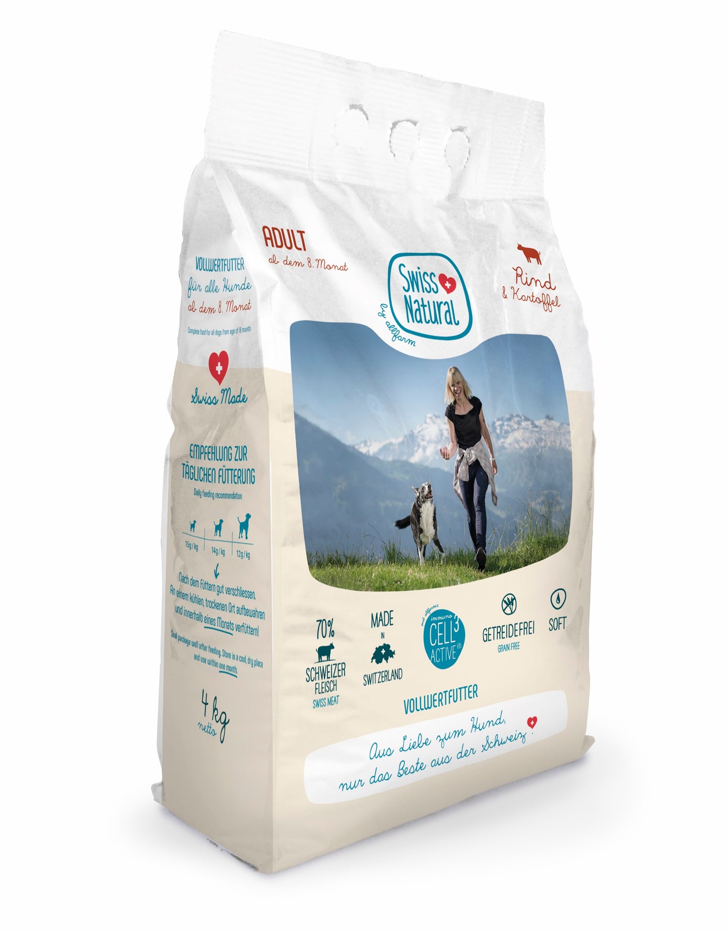 Swiss Natural Soft Adult nauta 4 kg koiran puolikostea täysravinto