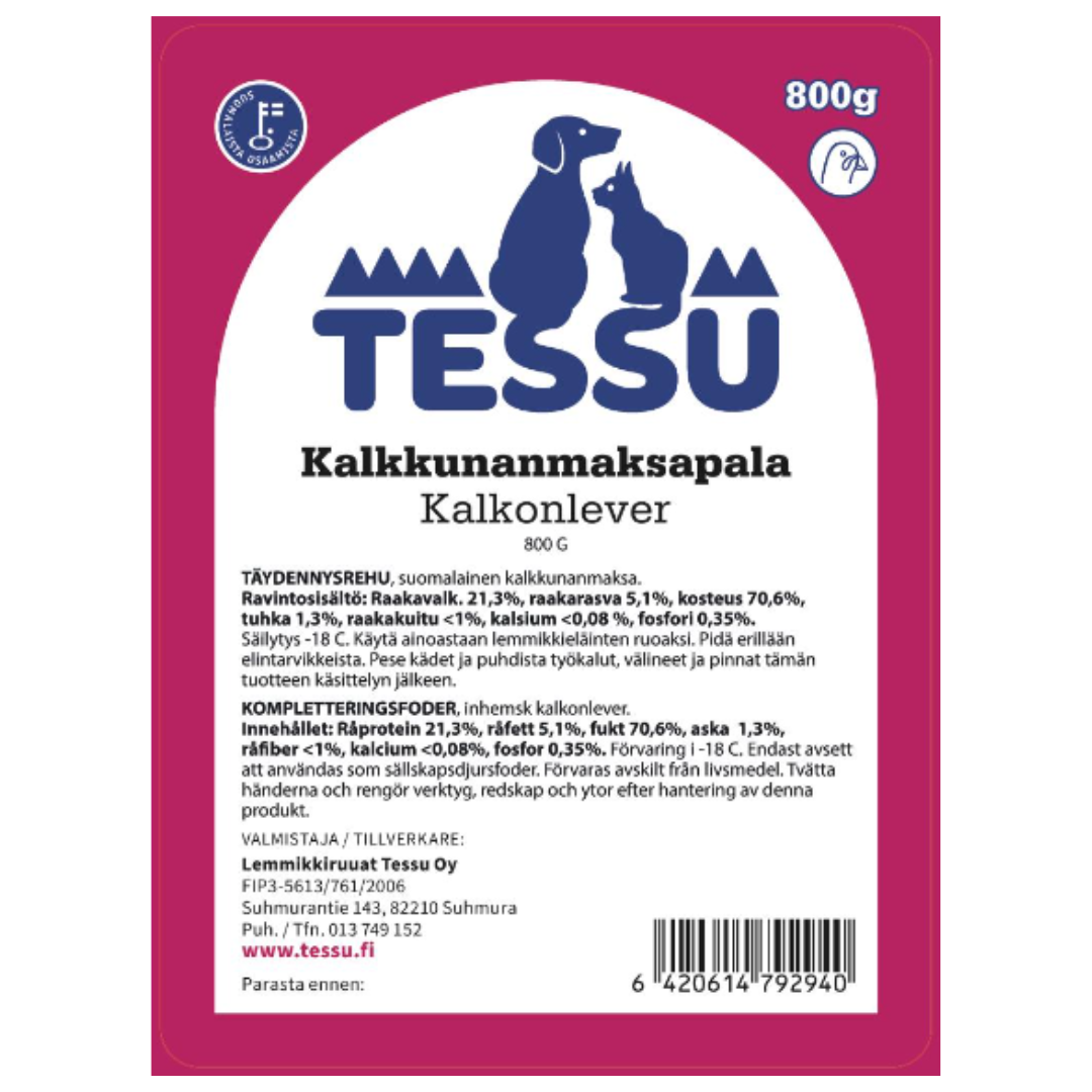 Tessu Kalkkunanmaksapala 800 g