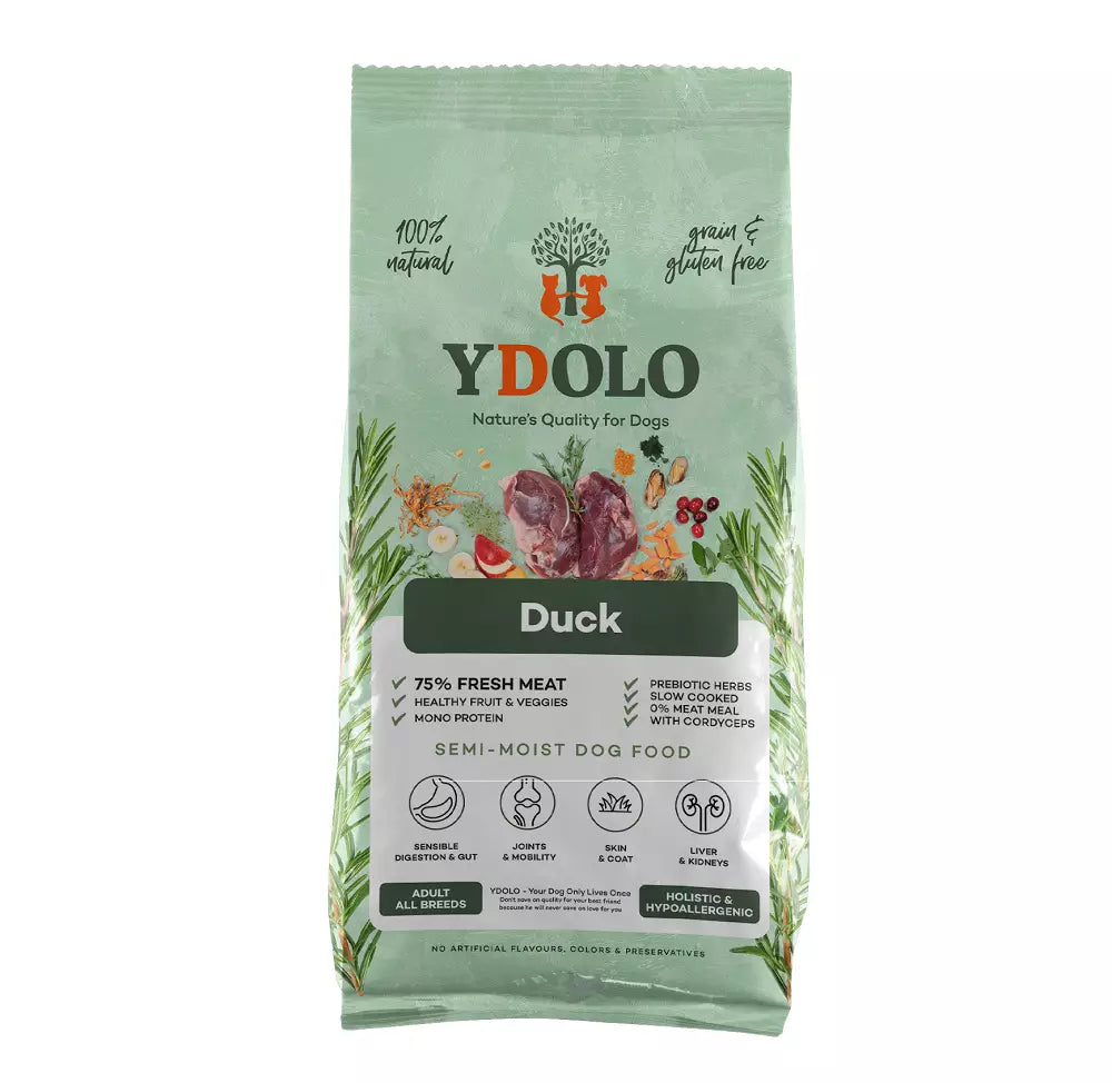 YDOLO Healthy & Pure Duck puolikostea koiranruoka